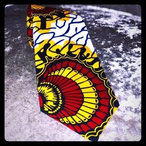African print mens necktie